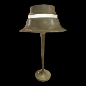 Jean Perzel (73cm) Rare Lampe à Poser Art Déco N°516 Bronze Verre Opalin Edition Originale 1936